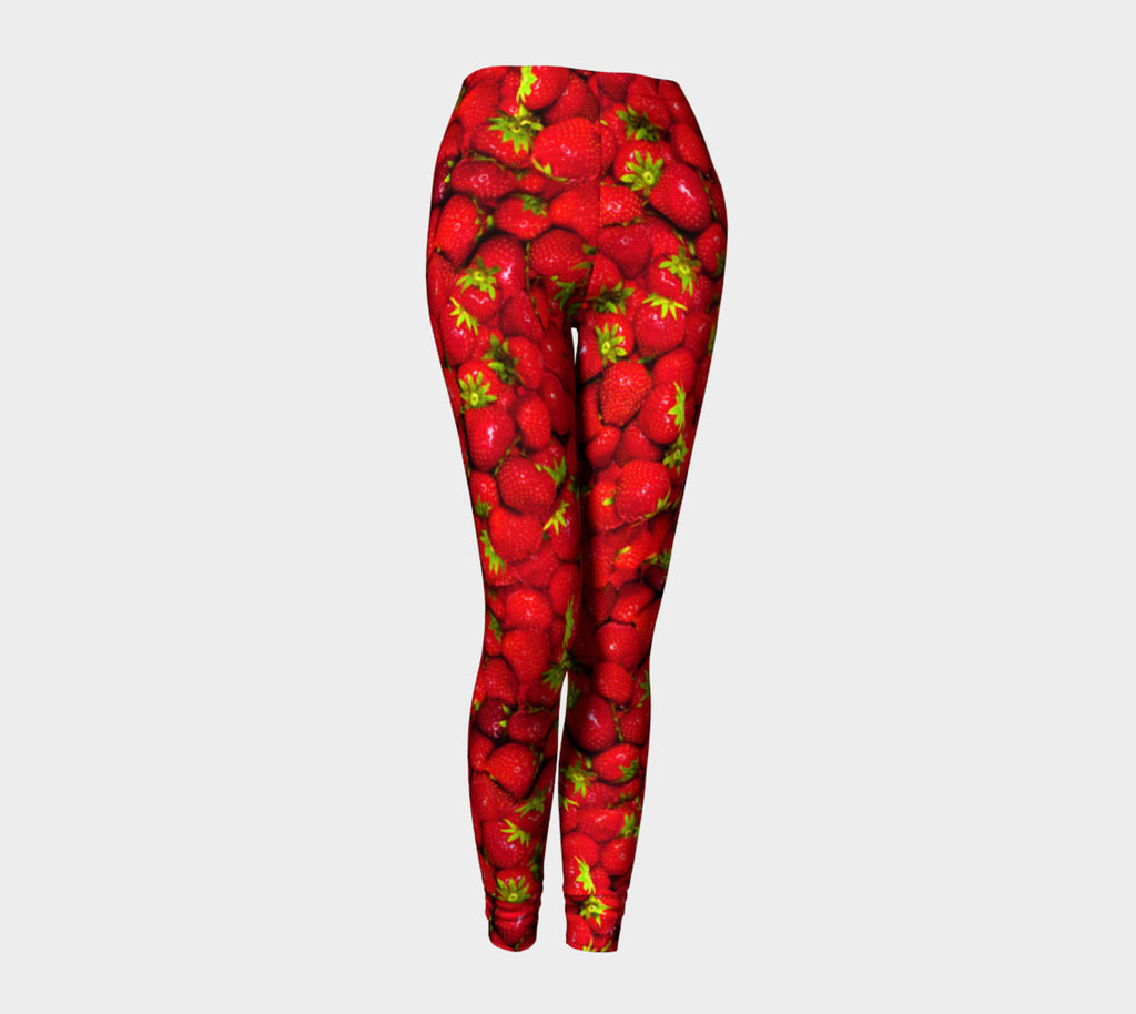 Strawberry Invasion Leggings-Shelfies-| All-Over-Print Everywhere - Designed to Make You Smile