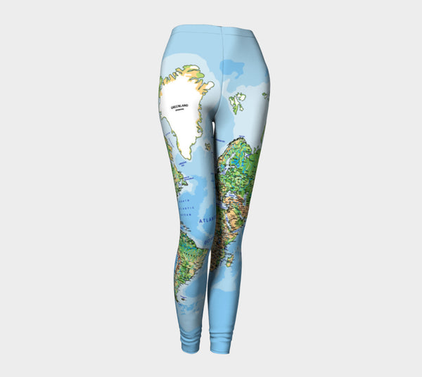 World Map Leggings-Shelfies-| All-Over-Print Everywhere - Designed to Make You Smile