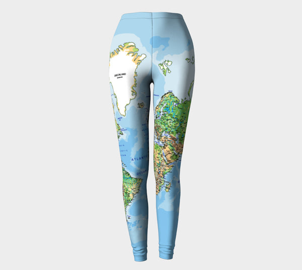 World Map Leggings-Shelfies-| All-Over-Print Everywhere - Designed to Make You Smile