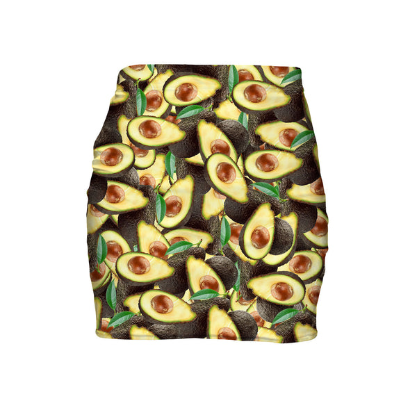 Avocado Invasion Mini Skirt-Shelfies-| All-Over-Print Everywhere - Designed to Make You Smile
