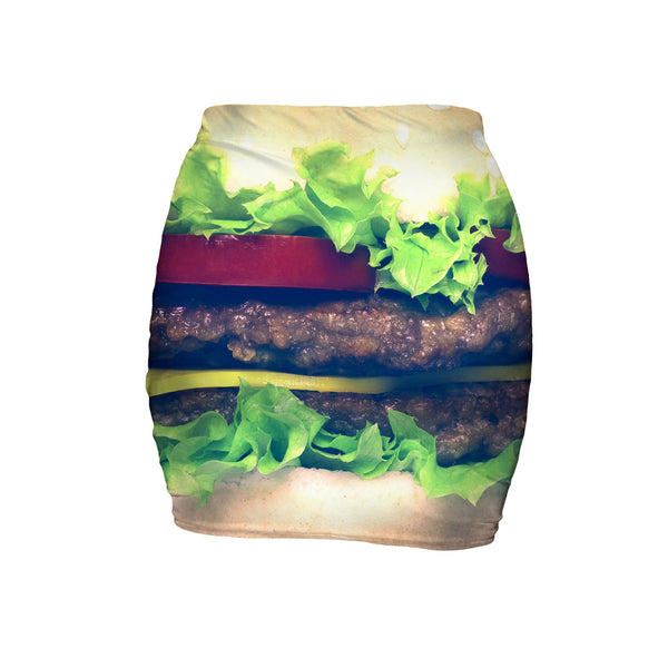 Burger Mini Skirt-Shelfies-| All-Over-Print Everywhere - Designed to Make You Smile