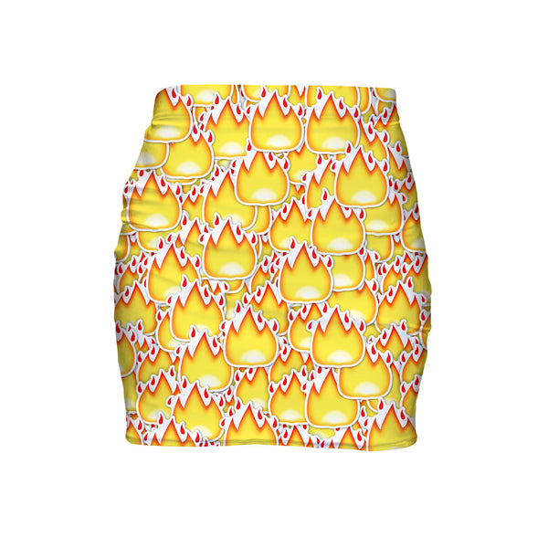Fire Emoji Invasion Mini Skirt-Shelfies-| All-Over-Print Everywhere - Designed to Make You Smile