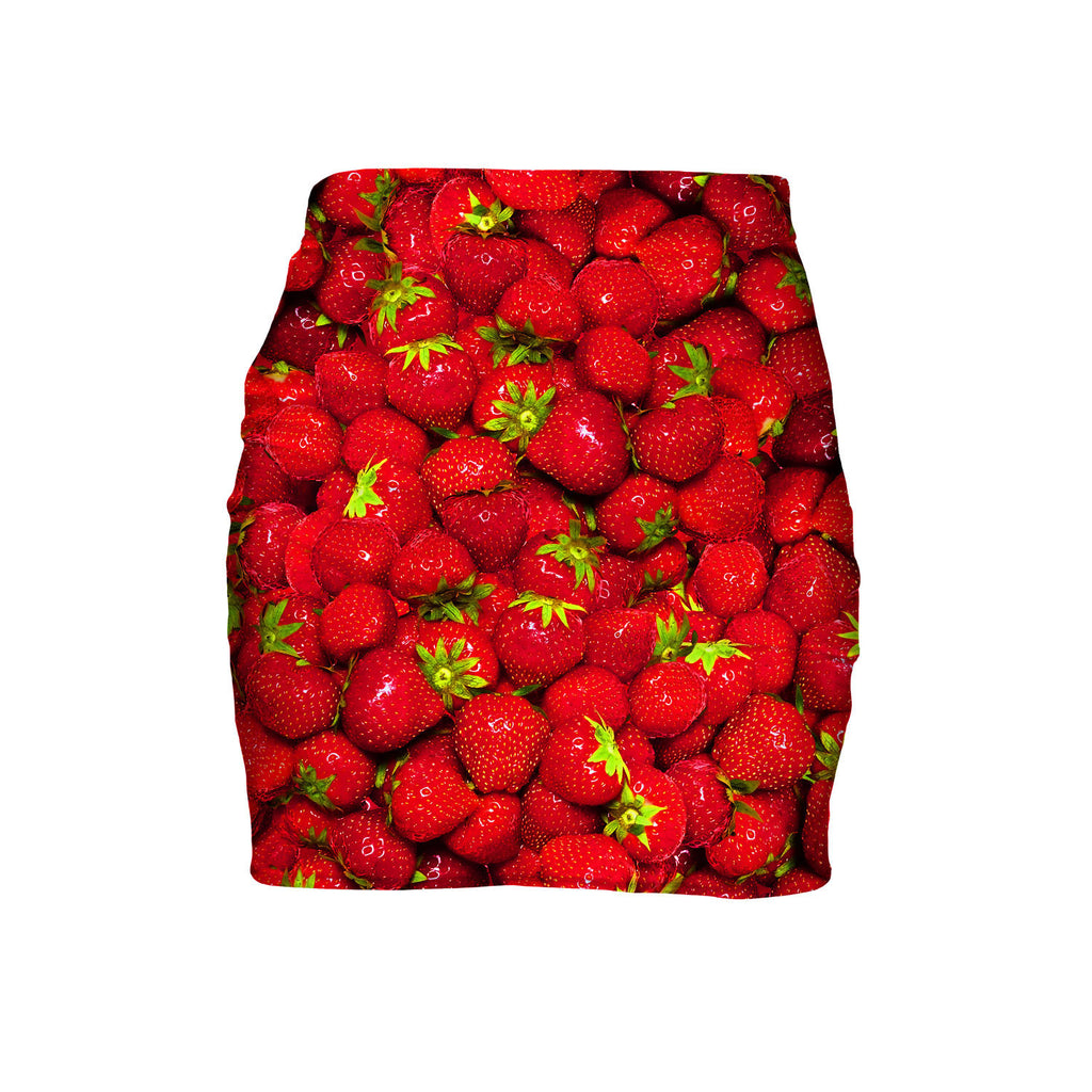 Strawberry Invasion Mini Skirt-Shelfies-| All-Over-Print Everywhere - Designed to Make You Smile