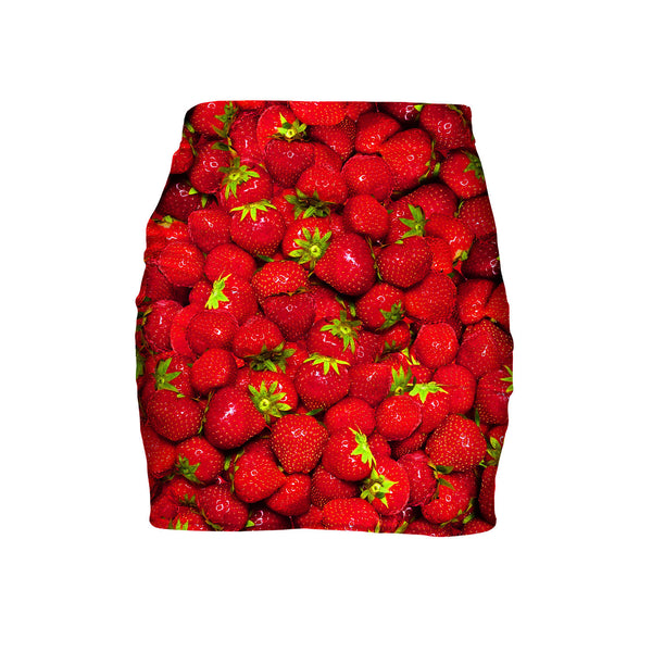 Strawberry Invasion Mini Skirt-Shelfies-| All-Over-Print Everywhere - Designed to Make You Smile