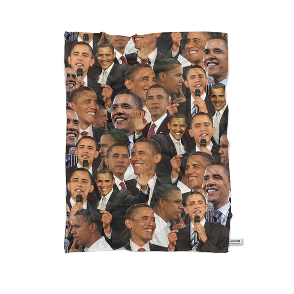 Barack Obama Face Blanket-Gooten-Cuddle-| All-Over-Print Everywhere - Designed to Make You Smile