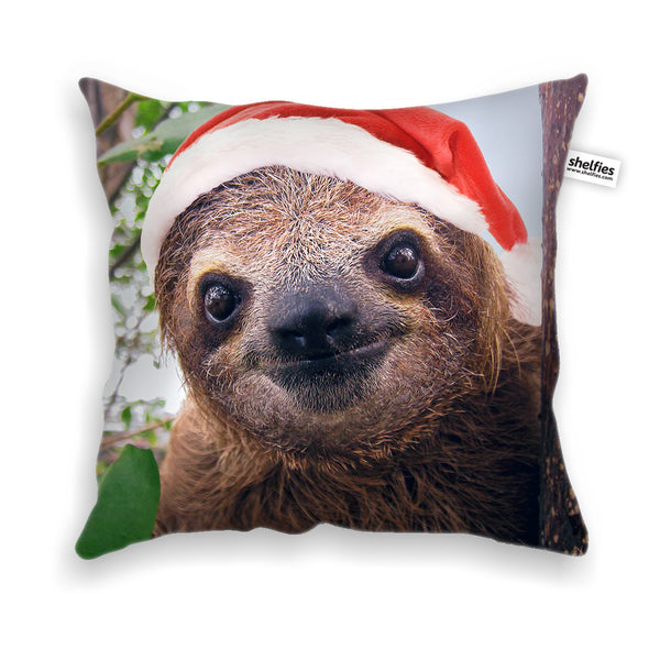 Christmas Sloth Throw Pillow Case-Shelfies-| All-Over-Print Everywhere - Designed to Make You Smile