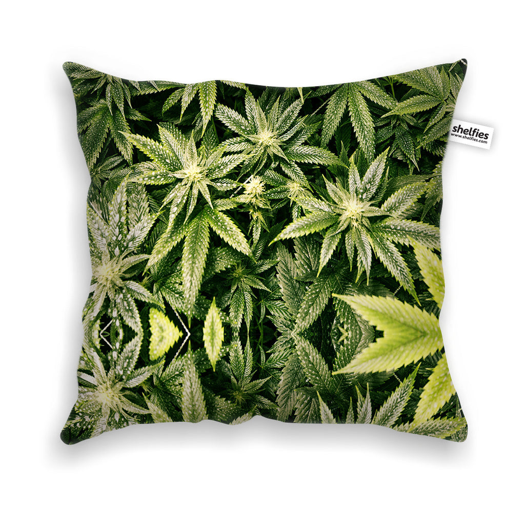 Kush Leaves Throw Pillow Case-Shelfies-| All-Over-Print Everywhere - Designed to Make You Smile