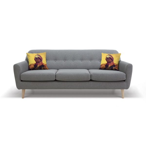 Lil' General Sloth Throw Pillow Case-Shelfies-| All-Over-Print Everywhere - Designed to Make You Smile