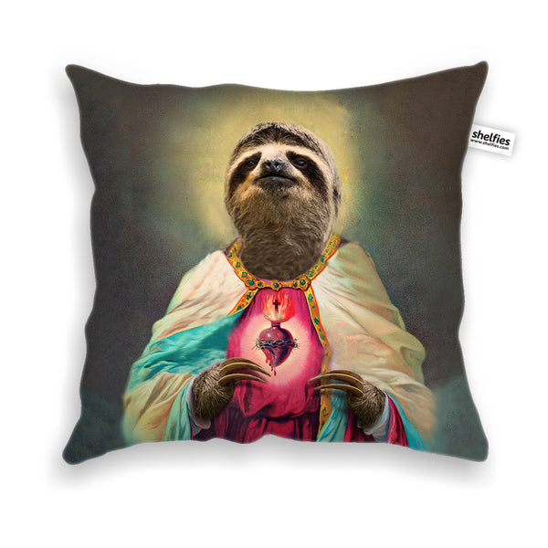 Sloth Jesus Throw Pillow Case-Shelfies-| All-Over-Print Everywhere - Designed to Make You Smile