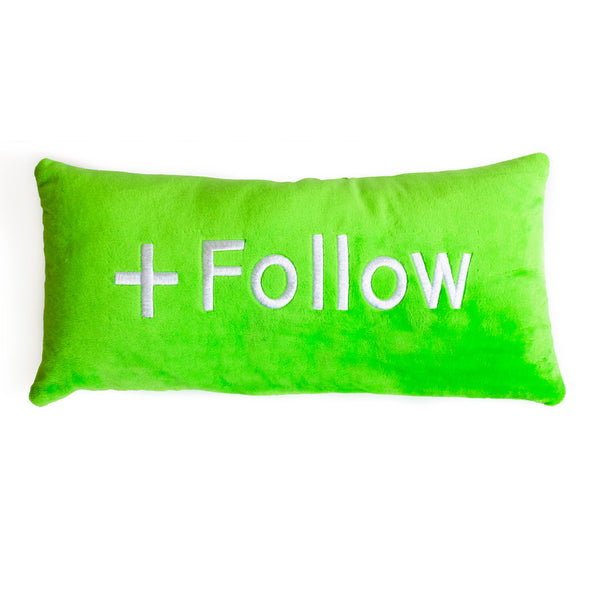 Follow Button Social Media Pillow-Shelfies-One Size-| All-Over-Print Everywhere - Designed to Make You Smile