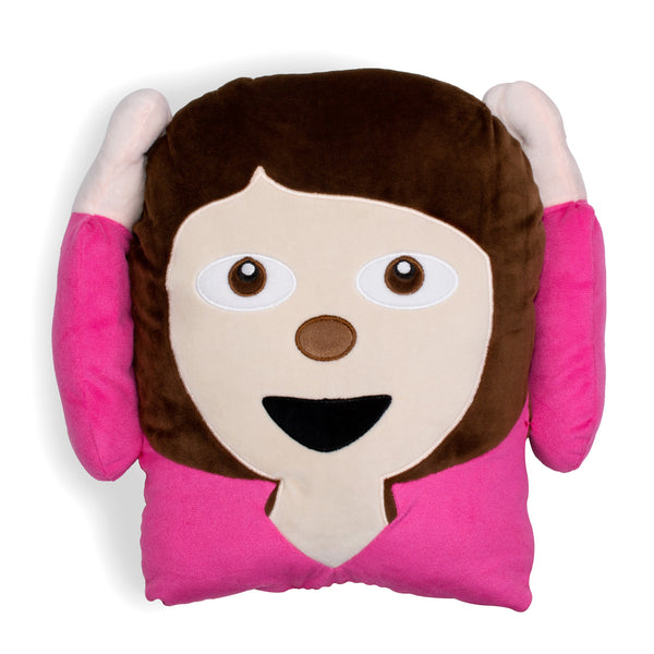 Pink Girl Emoji Pillow-Shelfies-One Size-| All-Over-Print Everywhere - Designed to Make You Smile