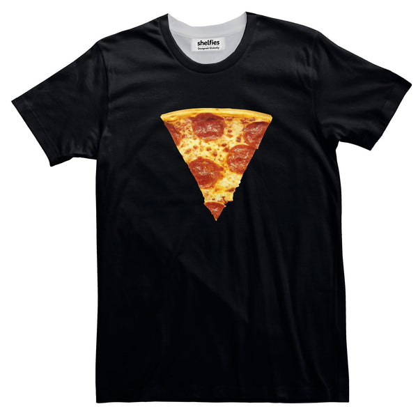 Pizza Slice Basic T-Shirt-Printify-Black-S-| All-Over-Print Everywhere - Designed to Make You Smile