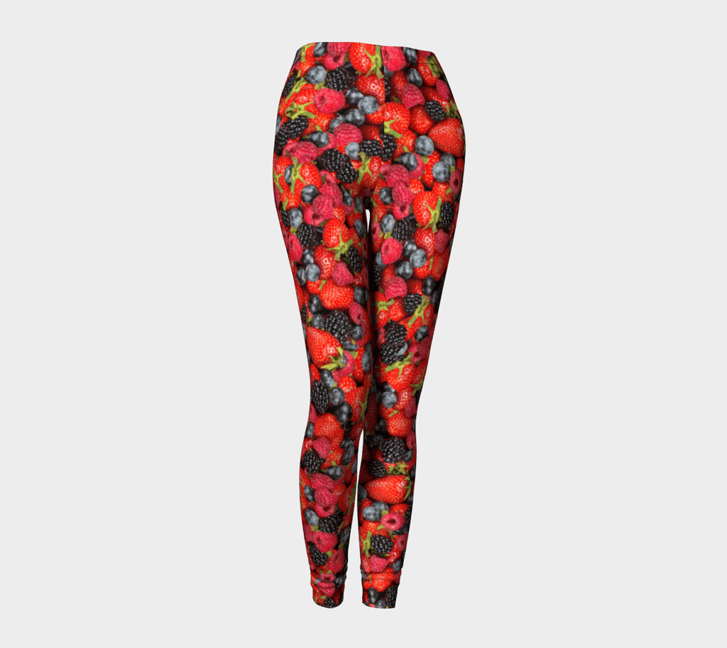 Summer Berries Invasion Leggings-Shelfies-| All-Over-Print Everywhere - Designed to Make You Smile
