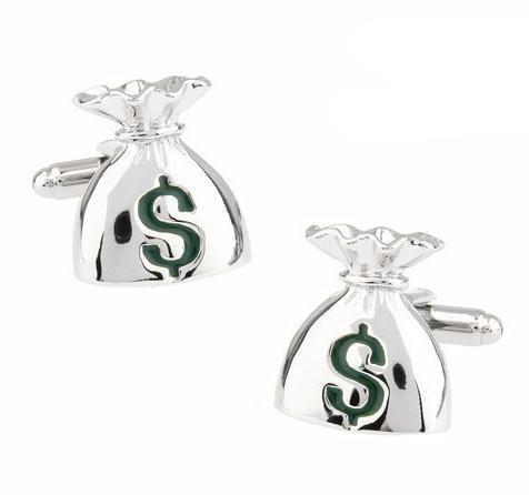 Money Bag Cuff Links-Shelfies-| All-Over-Print Everywhere - Designed to Make You Smile