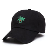 Big Palm Tree Embroidered Dad Hat-Shelfies-Black-| All-Over-Print Everywhere - Designed to Make You Smile