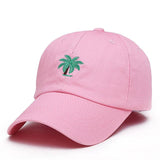 Big Palm Tree Embroidered Dad Hat-Shelfies-Pink-| All-Over-Print Everywhere - Designed to Make You Smile