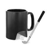 Golf Mug with Club & Ball Black Ceramic Mug-Shelfies-| All-Over-Print Everywhere - Designed to Make You Smile