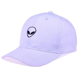 Alien Head Embroidered Dad Hat-Shelfies-White-| All-Over-Print Everywhere - Designed to Make You Smile