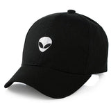 Alien Head Embroidered Dad Hat-Shelfies-Black-| All-Over-Print Everywhere - Designed to Make You Smile