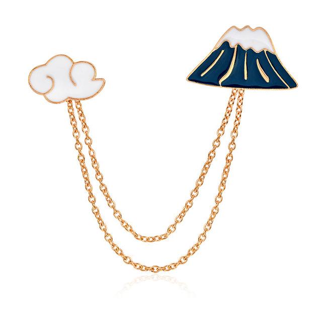 Mount Fuji in the Clouds Brooch Pin-Shelfies-| All-Over-Print Everywhere - Designed to Make You Smile