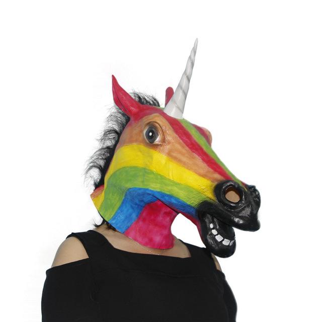 Rainbow Unicorn Head Animal Mask-Shelfies-| All-Over-Print Everywhere - Designed to Make You Smile