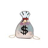 Miss Moneybags Fashion Bag-Shelfies-Silver-| All-Over-Print Everywhere - Designed to Make You Smile