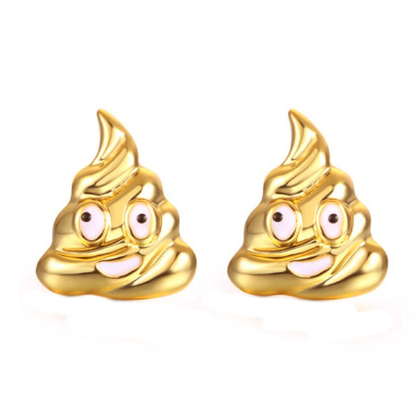 Poop Emoji Women Stud Earrings-Shelfies-| All-Over-Print Everywhere - Designed to Make You Smile