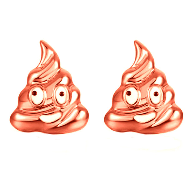 Poop Emoji Women Stud Earrings-Shelfies-Rose Gold-one-size-| All-Over-Print Everywhere - Designed to Make You Smile