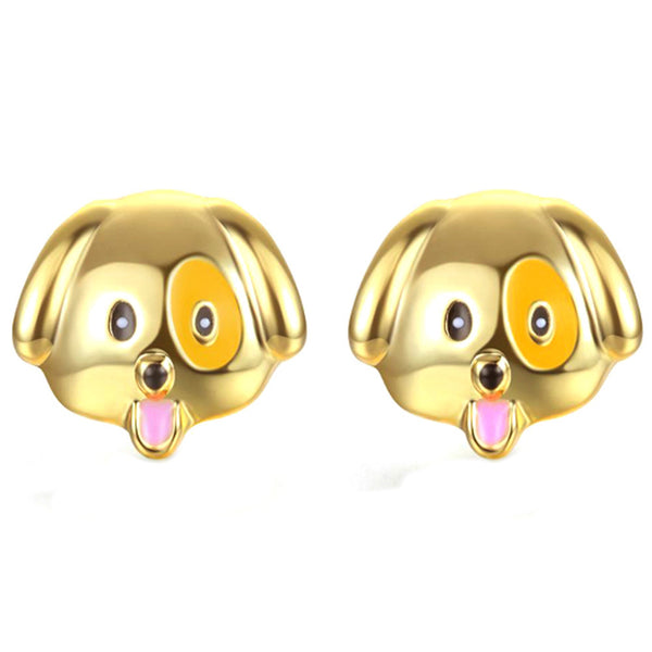 Puppy Dog Emoji Stud Earrings-Shelfies-| All-Over-Print Everywhere - Designed to Make You Smile