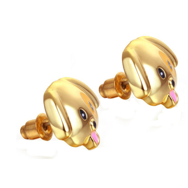 Puppy Dog Emoji Stud Earrings-Shelfies-| All-Over-Print Everywhere - Designed to Make You Smile