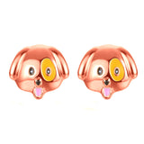 Puppy Dog Emoji Stud Earrings-Shelfies-Rose Gold-one-size-| All-Over-Print Everywhere - Designed to Make You Smile