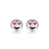 Heart Eyes Emoji Emoji Women Stud Earrings-Shelfies-Silver-one-size-| All-Over-Print Everywhere - Designed to Make You Smile