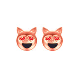 Dog Head Emoji Women Stud Earrings-Shelfies-Rose Gold-one-size-| All-Over-Print Everywhere - Designed to Make You Smile