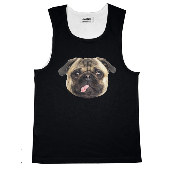 Pug Face Basic Tank Top-Printify-Black-S-| All-Over-Print Everywhere - Designed to Make You Smile