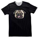 Pug Face Basic T-Shirt-Printify-Black-S-| All-Over-Print Everywhere - Designed to Make You Smile
