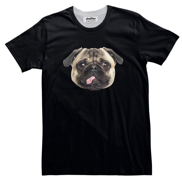 Pug Face Basic T-Shirt-Printify-Black-S-| All-Over-Print Everywhere - Designed to Make You Smile