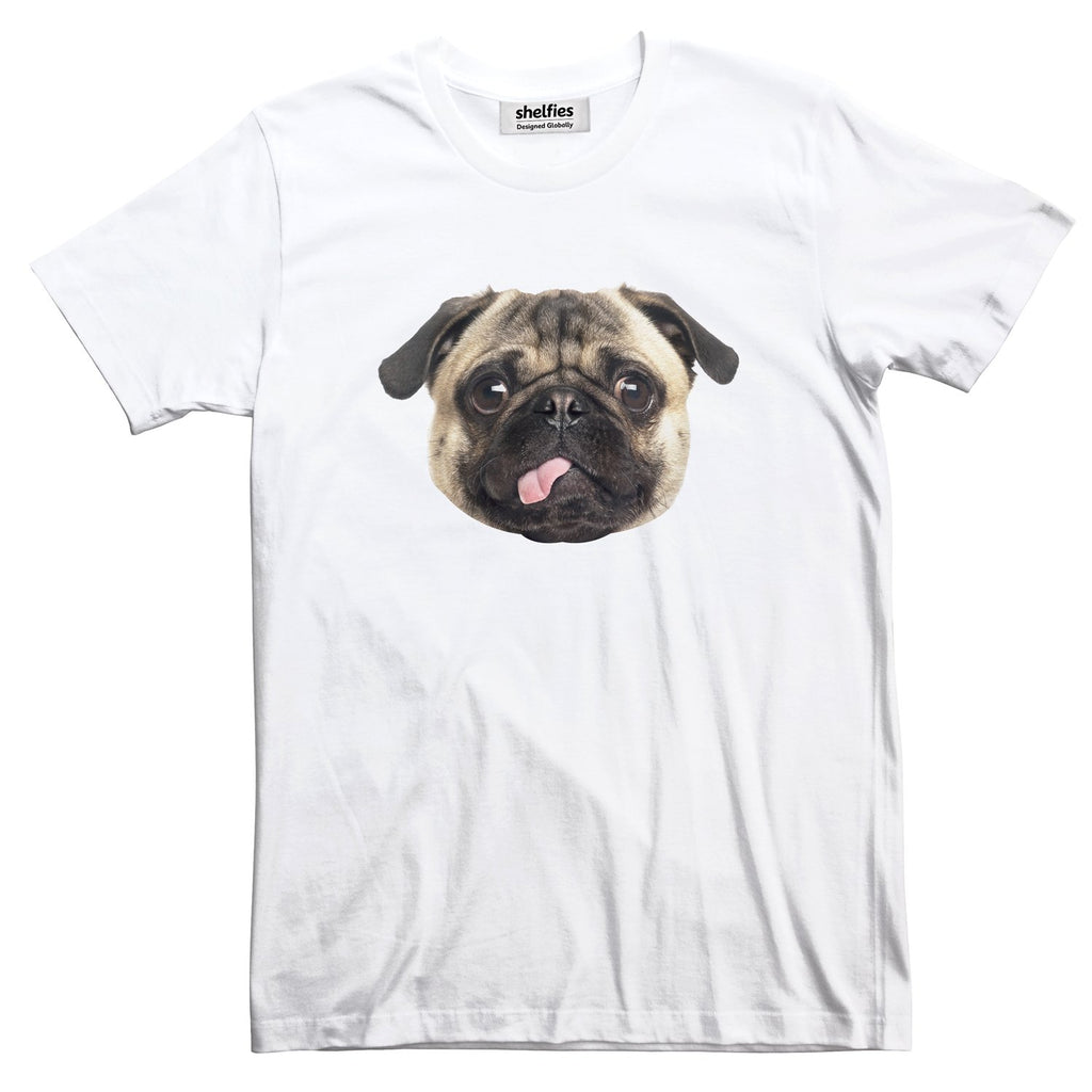 Pug Face Basic T-Shirt-Printify-White-S-| All-Over-Print Everywhere - Designed to Make You Smile