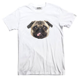 Pug Face Basic T-Shirt-Printify-White-S-| All-Over-Print Everywhere - Designed to Make You Smile