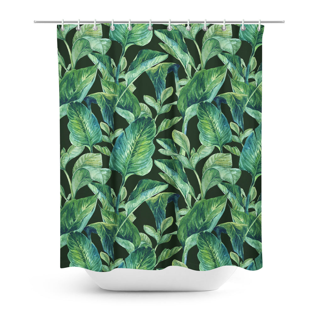 Banana Leaves Shower Curtain-Gooten-| All-Over-Print Everywhere - Designed to Make You Smile