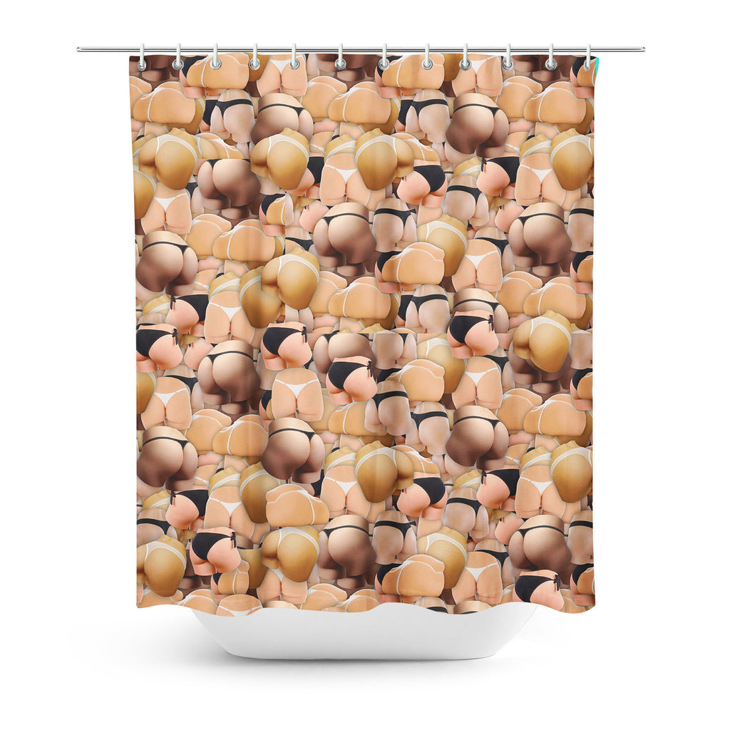 Booty Invasion Shower Curtain-Gooten-| All-Over-Print Everywhere - Designed to Make You Smile