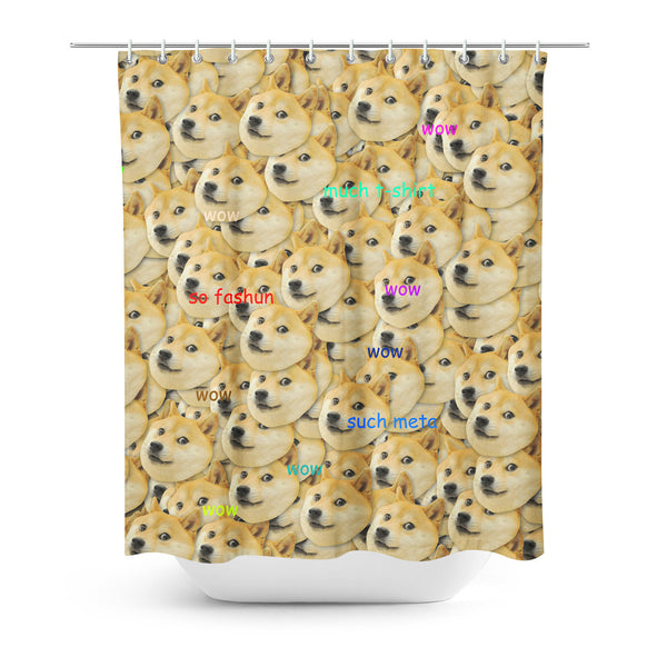 Doge "Much Fashun" Invasion Shower Curtain-Gooten-One Size-| All-Over-Print Everywhere - Designed to Make You Smile