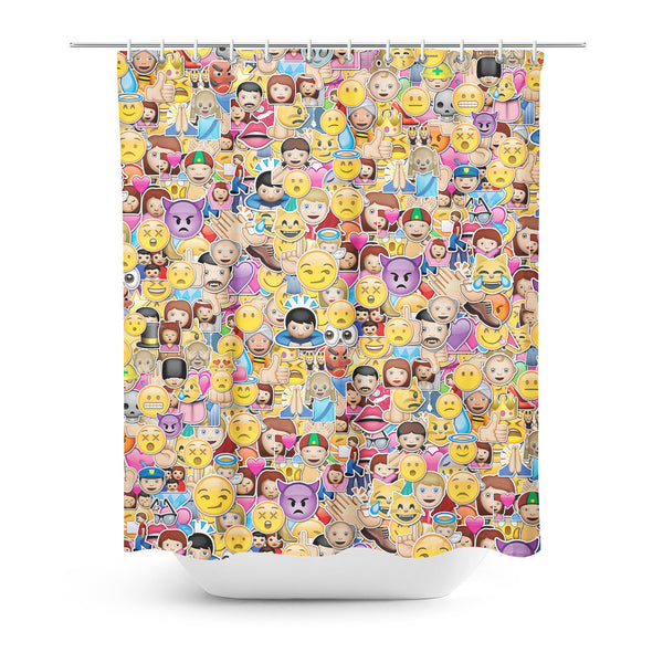 Emoji Invasion Shower Curtain-Gooten-| All-Over-Print Everywhere - Designed to Make You Smile
