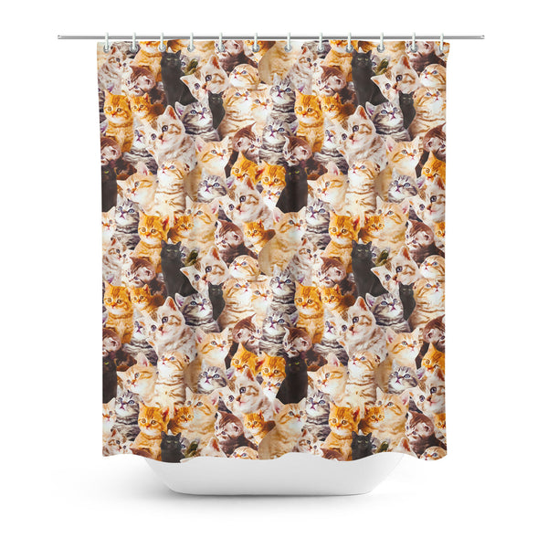 Kitty Invasion Shower Curtain-Shelfies-| All-Over-Print Everywhere - Designed to Make You Smile