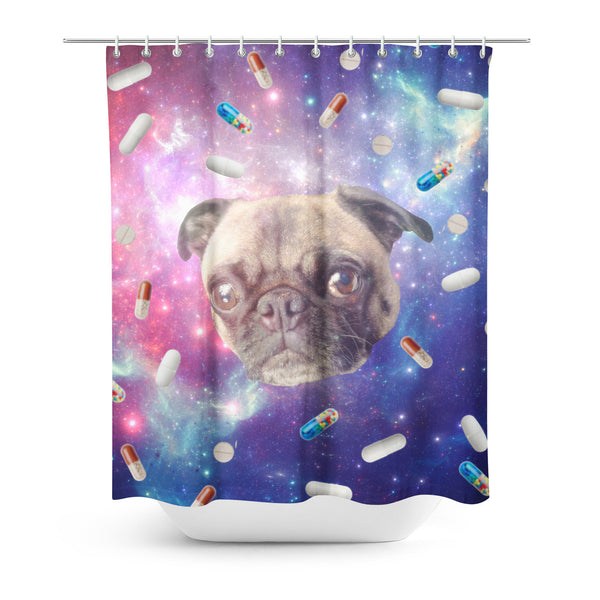Pugs With Drugs Shower Curtain-Gooten-| All-Over-Print Everywhere - Designed to Make You Smile