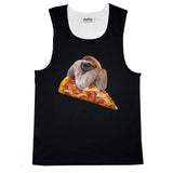 Sloth Pizza Basic Tank Top-Printify-Black-S-| All-Over-Print Everywhere - Designed to Make You Smile