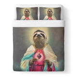 Sloth Jesus Duvet Cover-Gooten-Queen-| All-Over-Print Everywhere - Designed to Make You Smile