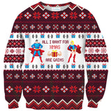 All I Want For Xmas Are Gains Sweater-Shelfies-| All-Over-Print Everywhere - Designed to Make You Smile