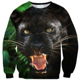 Black Panther Face Sweater-Shelfies-| All-Over-Print Everywhere - Designed to Make You Smile