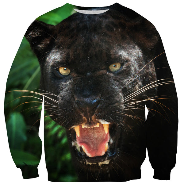 Black Panther Face Sweater-Shelfies-| All-Over-Print Everywhere - Designed to Make You Smile