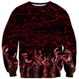 Bloody Hands Sweater-Shelfies-| All-Over-Print Everywhere - Designed to Make You Smile